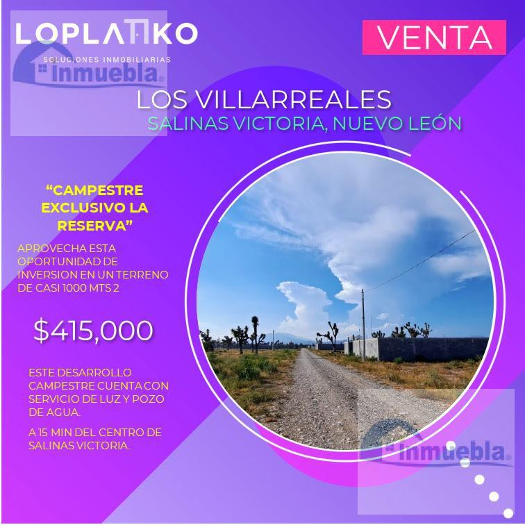 Terreno en  Venta en la colonia Los Villarreales, Salinas Victoria N.L.