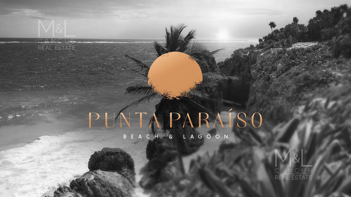 Terreno  en Venta Punta Paraiso Beach and Lagoon Frente al Mar 1280 m2. Riviera Maya