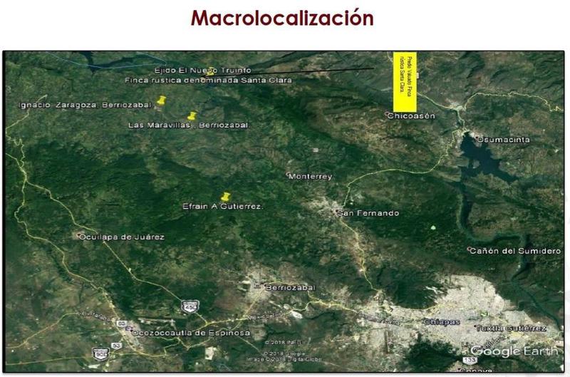 Terreno Rustico en Venta, Finca Santa Clara, Berriozábal, Chiapas.  Escritura y Posesión, Contado muy Negociable CLAVE 55971